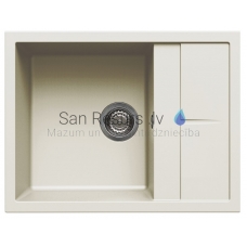 ELLECI akmens masės virtuvės kriauklė UNICO 125 Bianco Antico 65x50 cm