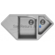 ELLECI кухонная раковина из каменной массы EGO CORNER Aluminium 100x50 см