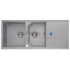 ELLECI akmens masės virtuvės kriauklė TEKNO 500 Aluminium 116x50 cm