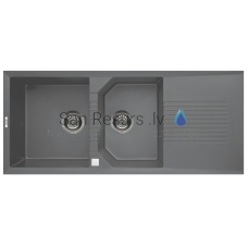 ELLECI akmens masės virtuvės kriauklė TEKNO 500 Titanium 116x50 cm