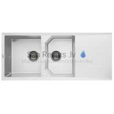 ELLECI akmens masės virtuvės kriauklė TEKNO 500 Bianco 116x50 cm