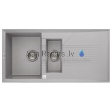 ELLECI akmens masės virtuvės kriauklė TEKNO 475 Aluminium 100x50 cm