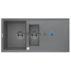 ELLECI akmens masės virtuvės kriauklė TEKNO 475 Titanium 100x50 cm