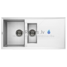 ELLECI akmens masės virtuvės kriauklė TEKNO 475 Bianco 100x50 cm