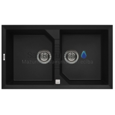 ELLECI akmens masės virtuvės kriauklė TEKNO 450 Nero 86x50 cm