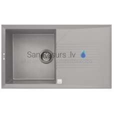 ELLECI akmens masės virtuvės kriauklė TEKNO 400 Aluminium 86x50 cm