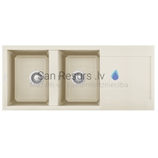 ELLECI akmens masės virtuvės kriauklė EASY 500 Bianco Antico 116x50 cm