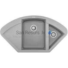 ELLECI akmens masės virtuvės kriauklė EASY CORNER Aluminium 105.7X57.5 cm