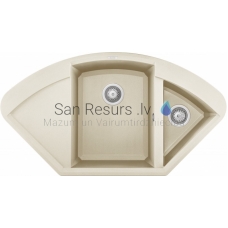 ELLECI akmens masės virtuvės kriauklė EASY CORNER Bianco Antico 105.7X57.5 cm