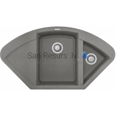 ELLECI akmens masės virtuvės kriauklė EASY CORNER Cemento 105.7X57.5 cm