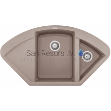 ELLECI akmens masės virtuvės kriauklė EASY CORNER Tortora 105.7X57.5 cm