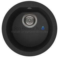 ELLECI кухонная раковина из каменной массы FOX ROUND Nero 45x45 см