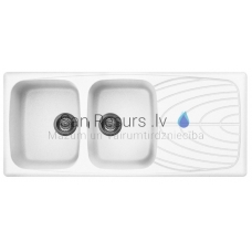 ELLECI stone mass kitchen sink MASTER 500 Bianco 116x50 cm