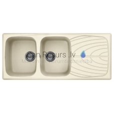 ELLECI stone mass kitchen sink MASTER 500 Bianco Antico 116x50 cm