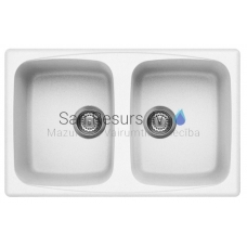 ELLECI stone mass kitchen sink MASTER 350 Bianco 79x50 cm