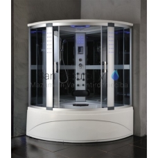 Masāžas dušas kabīne ET-9018, 1500 x 1500 mm, ar masāžas vannu un tvaiku