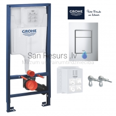 GROHE Rapid SL комплект 3 в 1 встроенный унитаз (туалетная рамка) + кнопка Skate Cosmo S + настенные крепления на раме
