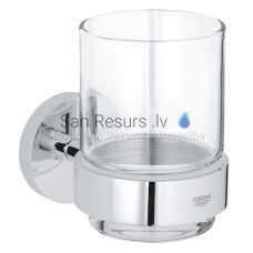 GROHE glass with holder Essentials New (Chrome)