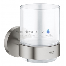 GROHE glass with holder Essentials New (Supersteel)