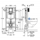 GROHE Rapid SL komplekts 5 in 1 Iebūvējamais tualetes poda (WC) rāmis + pods BauCeramic ar vāku Soft Close
