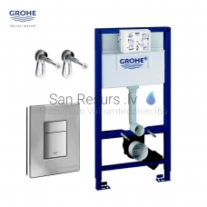 GROHE Rapid SL комплект 3 в 1 встроенный унитаз (туалетная рамка) + кнопка Skate Cosmo + настенные крепления на раме