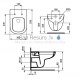 Toilet Tempo Rimless, wall hung, with out lid, 360x530 mm, white