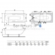Praga 1800 rectangular steel bath without handles and legs, white 180x80cm