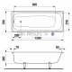 Bathtub Riga, 1200x700 mm, white steel