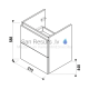Vanity unit for washbasin mio, 515x448 mm, h=588 mm, 2A, ash