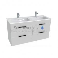 Cube spintelė su praustuvu, balta, 1200x430 mm, h=607 mm, 4A