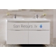 Bathroom vanity unit CUBITO-N 130, without washbasin, white, four drawers