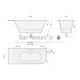PAA SILKSTONE vanna DECO SHAPE RE D 1700-2000x825x630