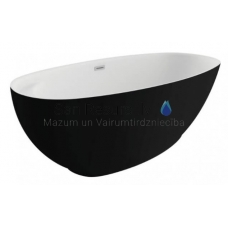 POLIMAT brīvi stāvoša akrila vanna KIVI 165x75 (melna matēta) + sifons