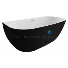 POLIMAT brīvi stāvoša akrila vanna RISA 170x80 (melna matēta) + sifons
