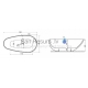POLIMAT free standing acrylic bathtub SHILA 170x85 (black glossy) + siphon