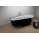 POLIMAT free standing acrylic bathtub SHILA 170x85 (black glossy) + siphon