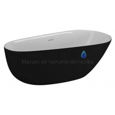 POLIMAT brīvi stāvoša akrila vanna SHILA 170x85 (melna matēta) + sifons