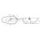 POLIMAT free standing acrylic bathtub SHILA 170x85 (black matte) + siphon