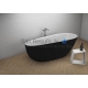 POLIMAT free standing acrylic bathtub SHILA 170x85 (black matte) + siphon