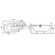 POLIMAT acrylic asymmetric bathtub MARIKA 140x80 (right/left)
