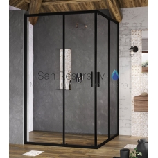 Ravak shower enclosure Blix Slim BLSRV2K  80 black + Transparent