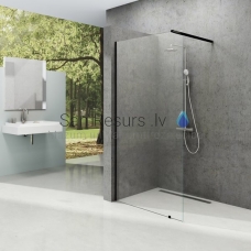 Ravak dušas siena WALK IN Wall  60-200 melns + caurspīdīgs stikls