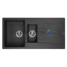 Reginox akmens masas virtuves izlietne Harlem 10 Black Silvery 100x50cm