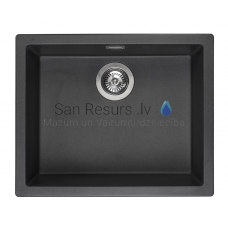 Reginox akmens masas virtuves izlietne Amsterdam 50 Black Silvery 56x46cm