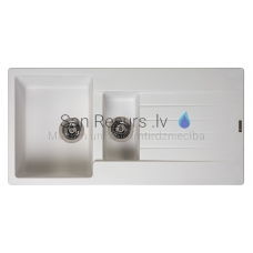 Reginox akmens masas virtuves izlietne Harlem 10 Pure White 100x50cm