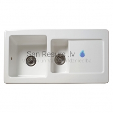 Reginos keramiska virtuves izlietne RL 501 CW White 100x50cm