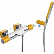 TRES LOFT Thermostatic bath and shower faucet, Amber Chromium