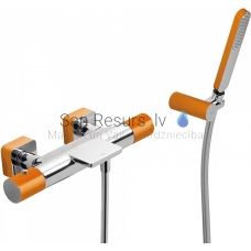 TRES LOFT Thermostatic bath and shower faucet, orange Chromium