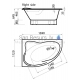 Akmens masas vanna Vispool Orte 1690x1120x645 L/R