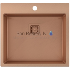 Aquasanita nerūdijančio plieno virtuvės kriauklė AIRA AIR100N-C Copper (PVD) finish 550x510x200
